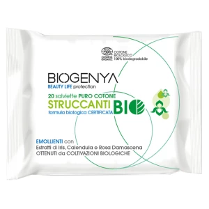 biogenya salviette struccanti in puro cotone bio